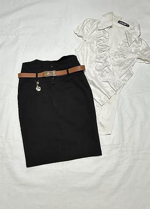 Jin hong жіноча класична чорна спідниця-олівець з поясом, шкільна/офісна юбка-карандаш, ділова спідниця з розрізом та кишенями, розмір xs(25)