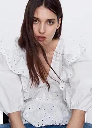 Блуза топ прошва zara m