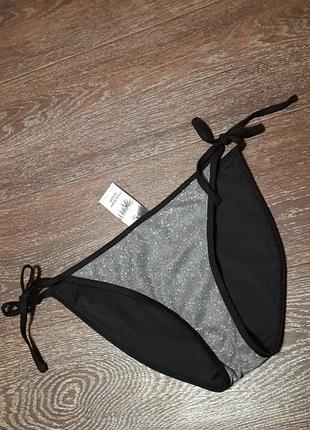 Новый блестящий низ купальника с люрексом на завязках р.14 new look holiday shop