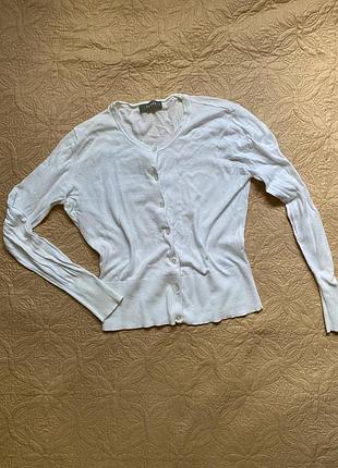 Біла кофта кофтинка тонка на ґудзиках