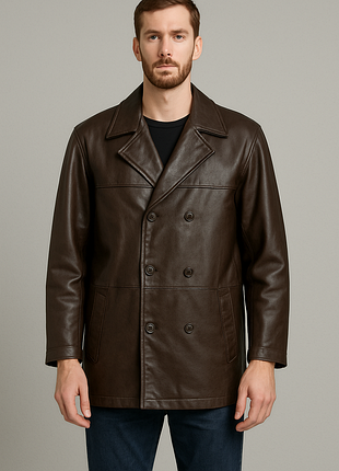 Мужское кожаное пальто / пиджак genuine leather