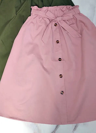 Женская пудровая летняя юбка хлопковая