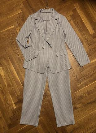 Брючний костюм у дрібну клітинку shein 36-38 👍😊🔥