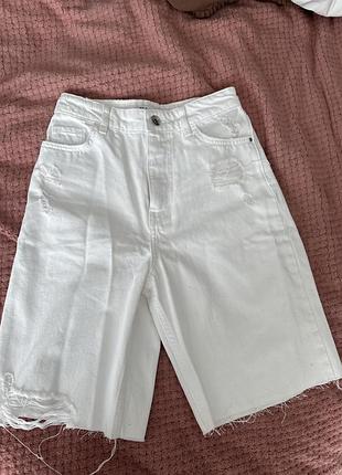 Шорти бріджі бермуди нові білі рвані круті