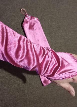 Перчатки атласні