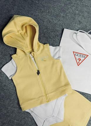 Дитячій комплект 3 в 1 костюм guess 0-3. орігінал.
