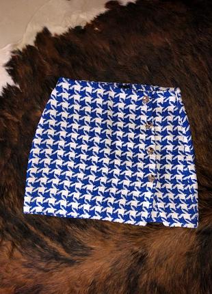 Твідова міні спідниця гусячу лапку твидовая мини юбка гусиная лапка