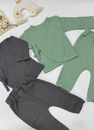 Комплект для новонародженого розпашонка на зав’язках і штанці