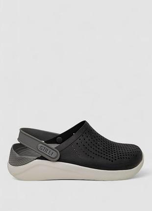 Крокси жіночі, колір чорно-сірий