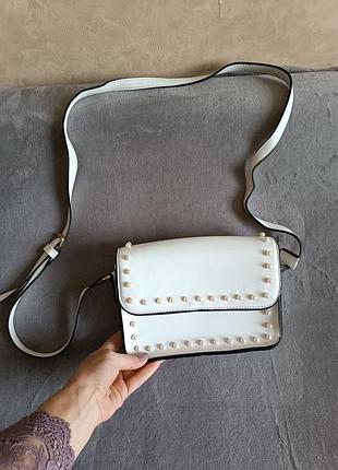 Сумка белый цвет экокожа