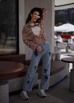 Трендовые джинсы chrome hearts 🖤