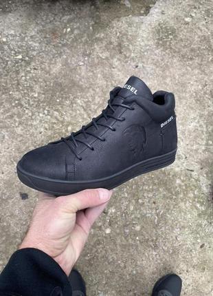 Зимние кожаные кроссовки на меху pirate black4 фото