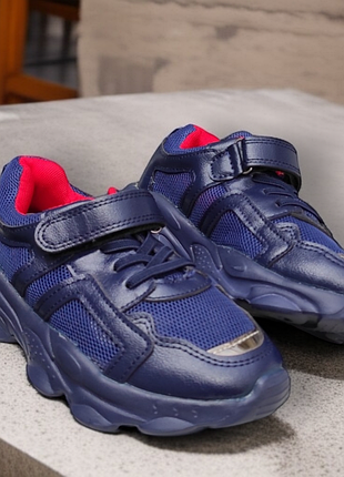 Детские синие кроссовки сетка для девочки мальчика пена лето весна