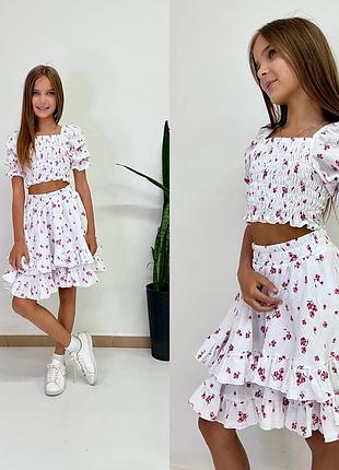 Красивый комплект топ и юбка для девочки