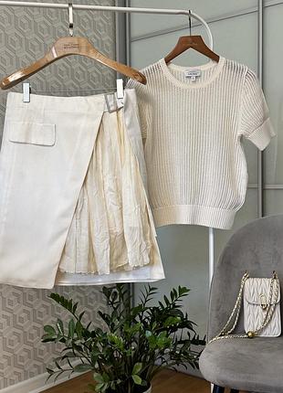 Модна однотонна спідниця плісе