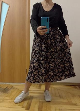 Хорошее трикотажное комбинированное платье размер 16