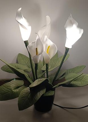 Декоративний світильник ручної роботи "кали в горщику"