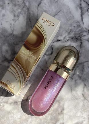 Блиск для губ kiko milano gold reflections 3d hydra lipgloss 01 glowing lilac 6.5 мл