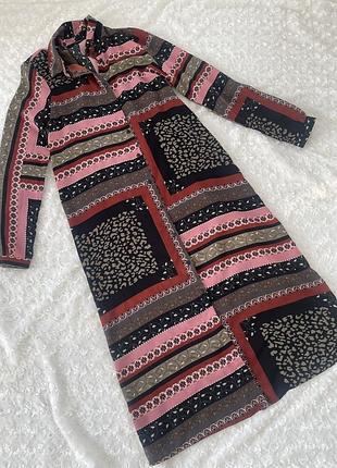 Сукня рубашка сорочка міді халат печворк бохо тайдай квітковий принт