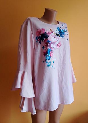 Блуза рожева з квітковим принтом ted baker