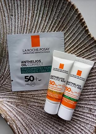 🏖️набор 3шт. миниатюр пробников солнцезащитных кремов для лица la roche posay spf50