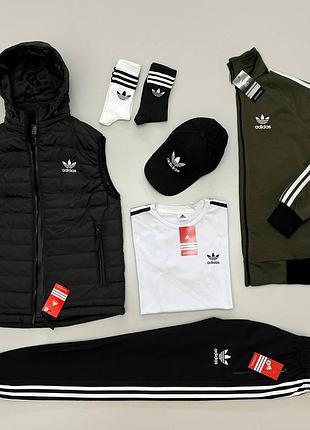 Набір adidas: жилет-кофта-штани-футболка-кепка-шкарпетки 2 пари