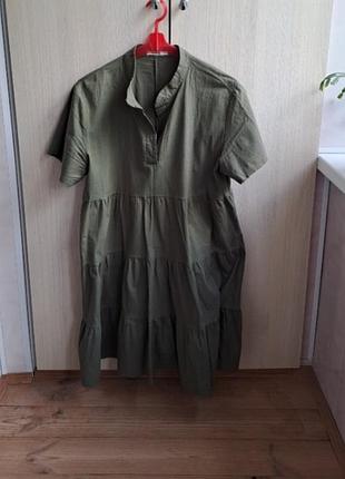 Льняна сукня хакі
