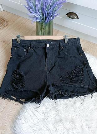 Джинсовые черные шорты от boohoo, размер 2xl