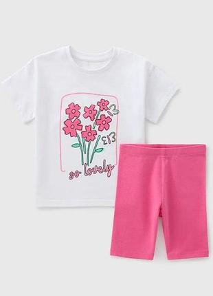 Комплект костюм для дівчиники футболка шорти шорти-велосипедки matalan (велика британія)
