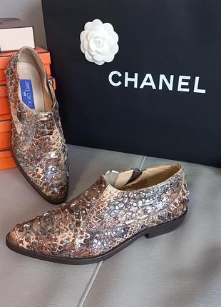 Jimmy choo! оригинал! стильные ботинки козаки туфли из кожи питона.