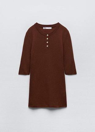 Коричнева вовняна кофта zara