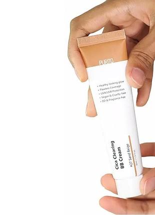 Бб крем для чутливої шкіри з екстрактом центели purito cica clearing bb cream