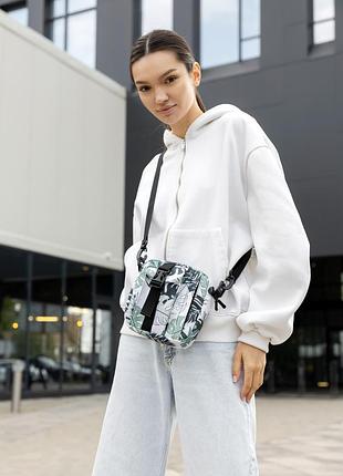 Женская сумка мессенджер sambag с принтом "leaves"