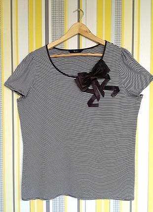 Футболка р.18-20 (евро р.48) bhs женская полосатая большая батал, замеры