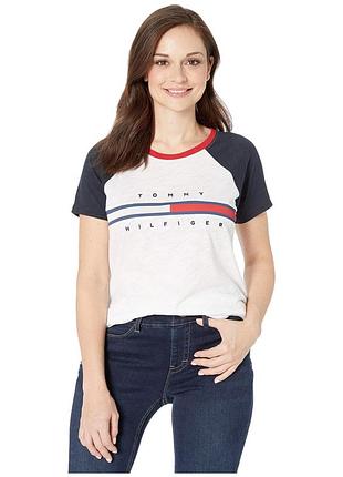 Базова футболка tommy hilfiger, жіноча котонова футболка th