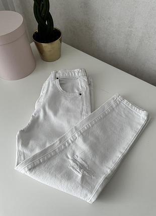 Стильні білі джинси zara для дівчинки 8 р. / 128 см