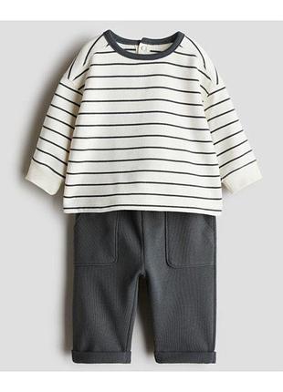 🧸 стильный хлопковый костюм для мальчика, кофта и брюки | h&amp;m