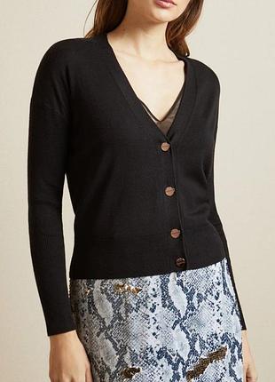 Черная тонкая трикотажная кофта по фигуре ted baker