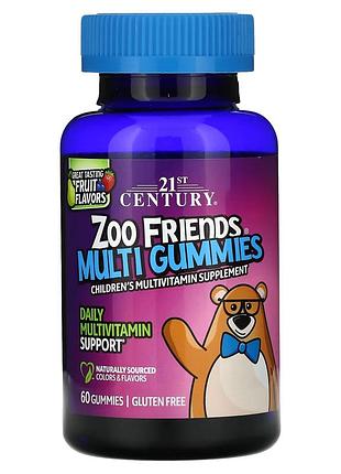 21st Century, zoo friends, мультижирующие таблетки, фрукты, 60 шт