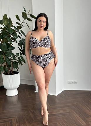 Купальник  plus size леопард, xl-4xl , великі розміри, батал