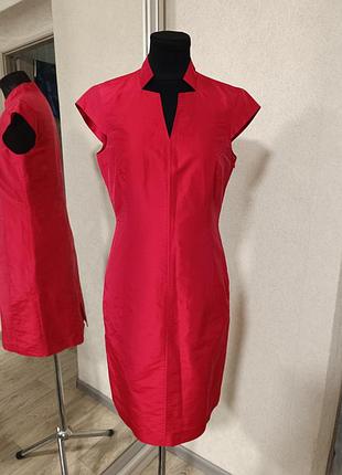 Шелковое красное платье 👗 платье по фигуре сарафан нарядное из дикого шелка marc aurel