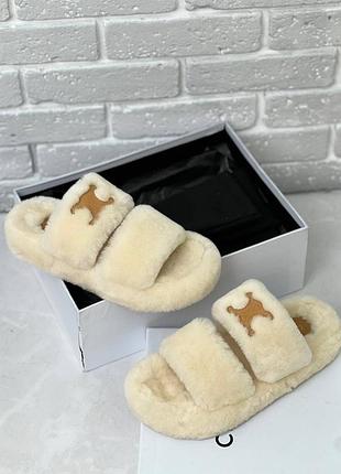Меховые шлепанцы celine2 фото