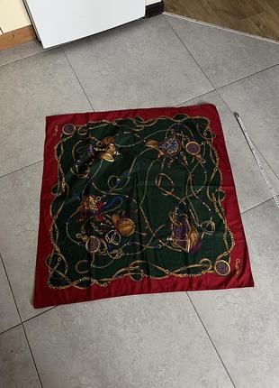 Шикарный винтажный шелковый платок косынка в стиле hermes