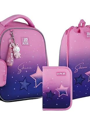 Набір kite рюкзак + пенал + сумка для взуття set_k25-555s-9 sparkling