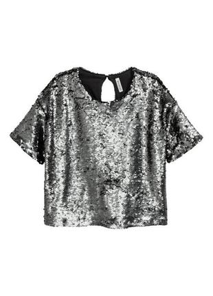Блуза футболка торіс паєтками матовими h&m