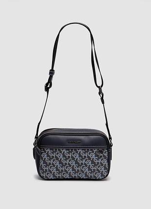 Сумка мужская coach graham crossbody with monogram print blue