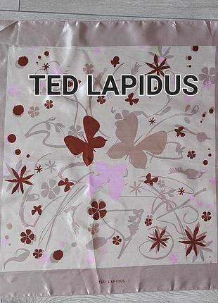 Винтажный французский сатиновый платок ted lapidus(63 см на 66.5 см)