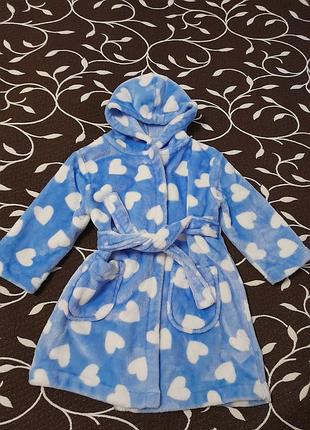 Халат плюшевый для девочки 2-3 лет, фирмы george