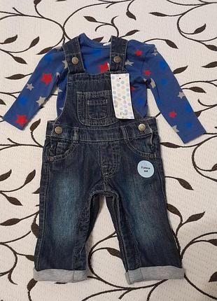 Костюм летний (комбинезон и бодик) на мальчика 3 месяцев, фирмы f&f