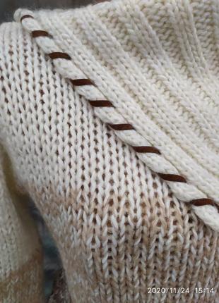 Итальянский укороченный свитер беби альпака,горловина,вязка,3 фото